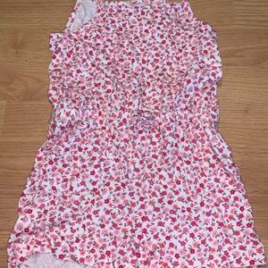 Baby Floral One-Piece Romper in Pink and Red